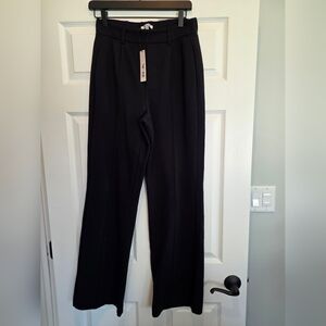 Black Wide-Leg Trousers Comfie Pants By Nic +zoe